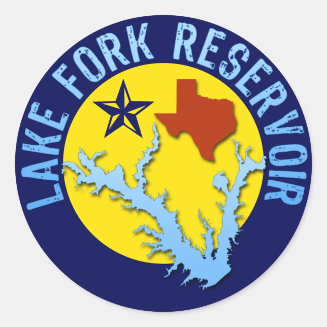 Lake Fork Reservoir, Texas Bass Fishing Classic Round Sticker (Front)