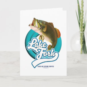 Lake Fork Texas Fishing logo. Holiday Card