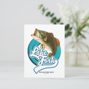 Lake Fork Texas Fishing logo. Postcard