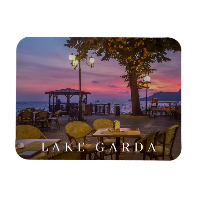 Lake Garda at dusk view fridge magnet (Horizontal)