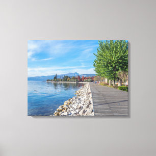 Lake Garda Bardolino promenade view canvas print