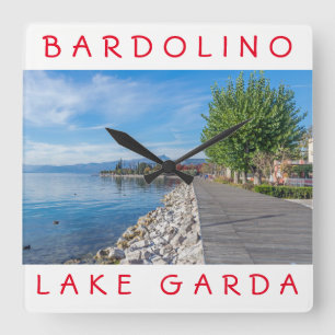 Lake Garda Bardolino square wall clock