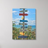 Lake Garda directions sign view canvas print