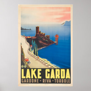 Lake Garda Gardone Riva Torbole Vintage Travel Poster