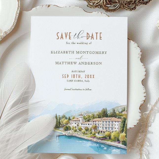 Lake Garda Italy Destination Save the Date Invitation (Creator Uploaded)