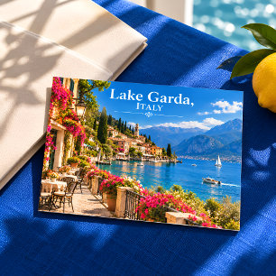 Lake Garda Italy Scenic Lakeside Village Travel Postcard