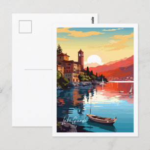 Lake Garda Italy Vintage Travel Postcard