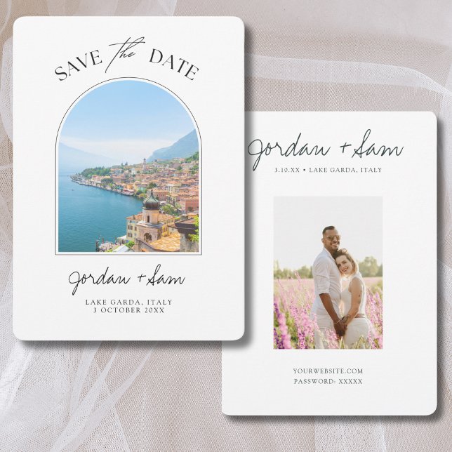 Lake Garda Italy Wedding Save the Date Invitation (Lake Garda Wedding Save the Date)
