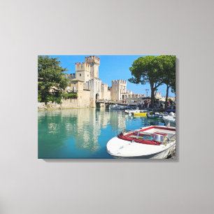 Lake Garda Sirmione Castle view canvas print