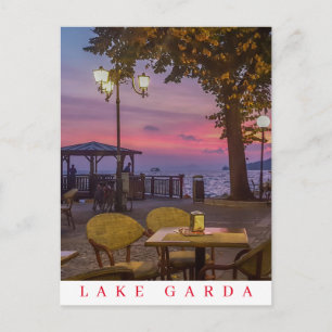 Lake Garda sunset view postcard