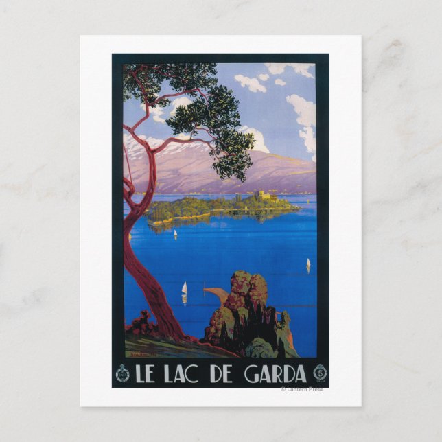Lake Garda Travel Promotional Poster Postcard (Front)