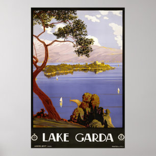 Lake Garda Vintage Travel Poster