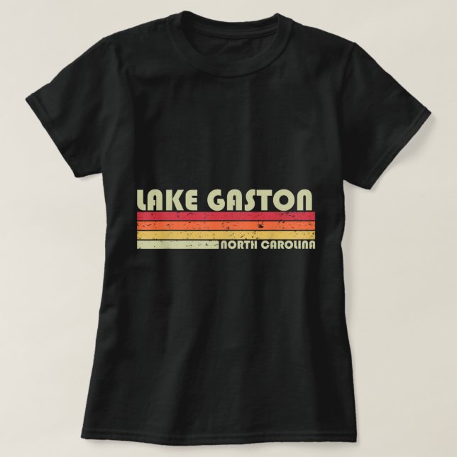 LAKE GASTON NORTH CAROLINA Funny Fishing Camping S T-Shirt (Design Front)