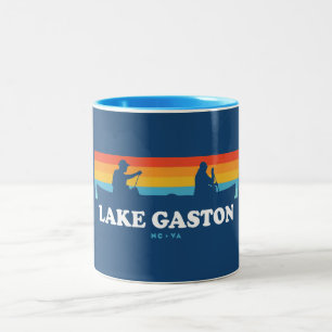 Lake Gaston North Carolina Virginia Canoe Two-Tone Coffee Mug
