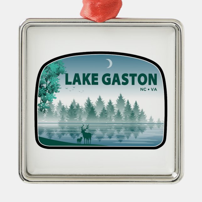 Lake Gaston North Carolina Virginia Deer Metal Tree Decoration (Front)