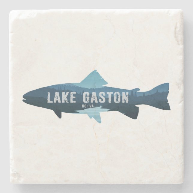 Lake Gaston North Carolina Virginia Fish Stone Coaster (Front)