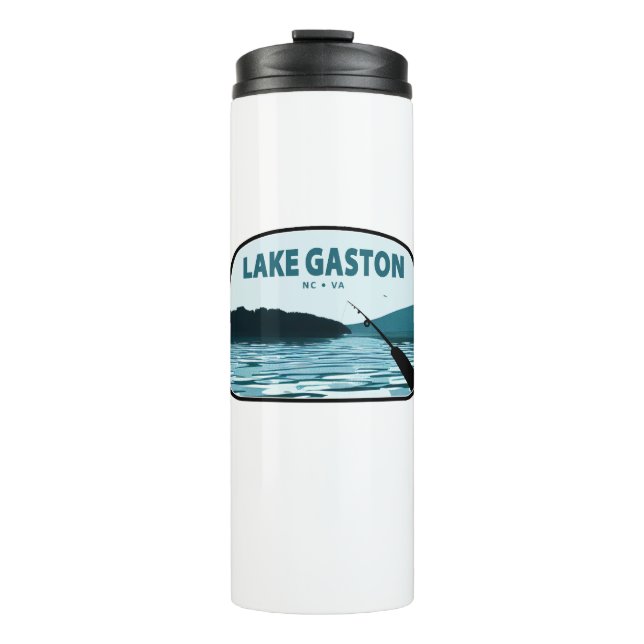 Lake Gaston North Carolina Virginia Fishing Rod Thermal Tumbler (Front)