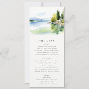 Lake Geneva Switzerland Landscape Wedding Menu  Invitation
