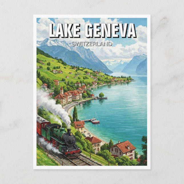 Lake Geneva Switzerland Travel  Postcard (Front)