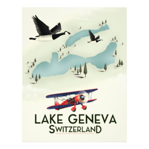 lake geneva switzerland Travel poster