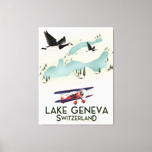 lake geneva switzerland Travel poster Canvas Print