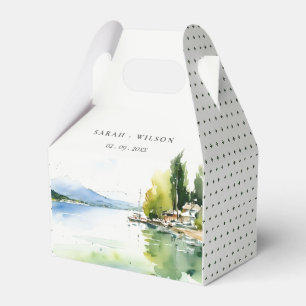 Lake Geneva Switzerland Watercolor Scape Wedding Favour Box