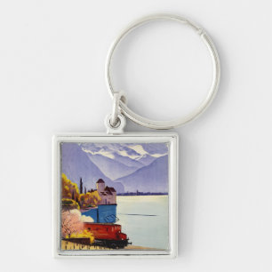 Lake Geneva Travel Key Ring