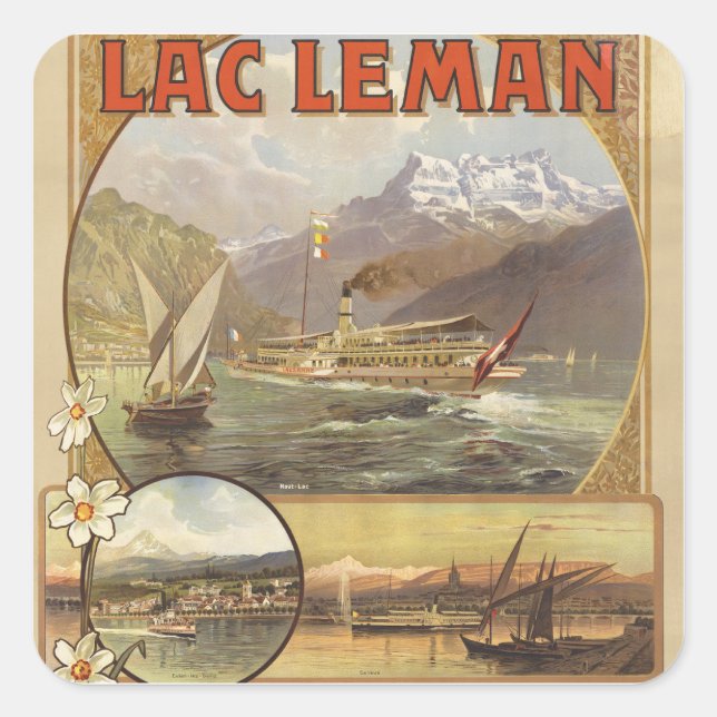 Lake Geneva Travel Square Sticker (Front)