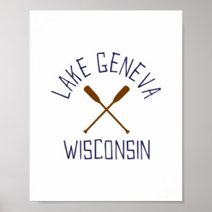 Lake Geneva Wisconsin Outdoors Vintage 1  Poster