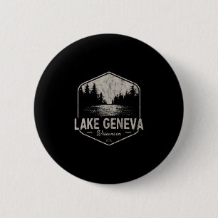 Lake Geneva Wisconsin Outdoors Vintage 6 Cm Round Badge