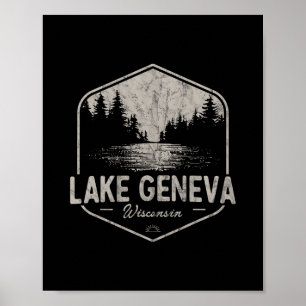 Lake Geneva Wisconsin Outdoors Vintage  Poster