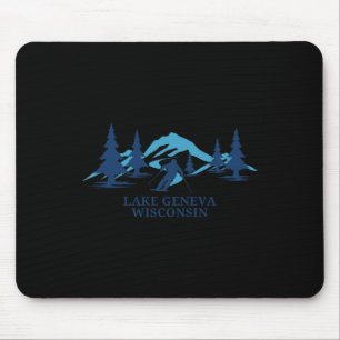 Lake Geneva Wisconsin Ski Resort Skiing Skier Mouse Pad