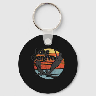 Lake Geneva Wisconsin Water Skiing Retro Vintage G Key Ring
