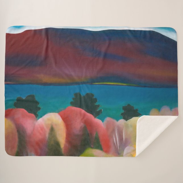 Lake George, Autumn | Georgia O'Keeffe | Sherpa Blanket (Front (Horizontal))