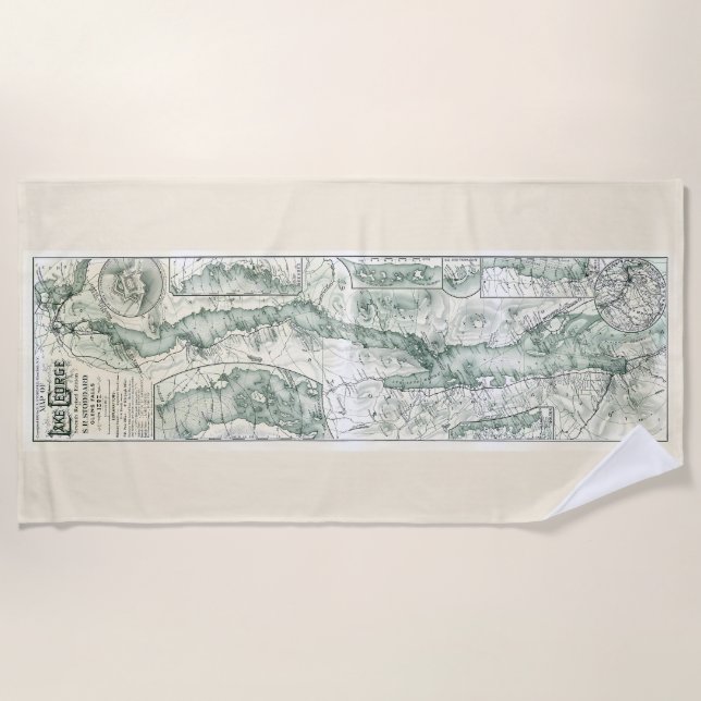 Lake George Beach Towel – Stoddard Map Edition (Front)