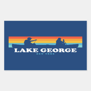 Lake George, New York Canoe Rectangular Sticker