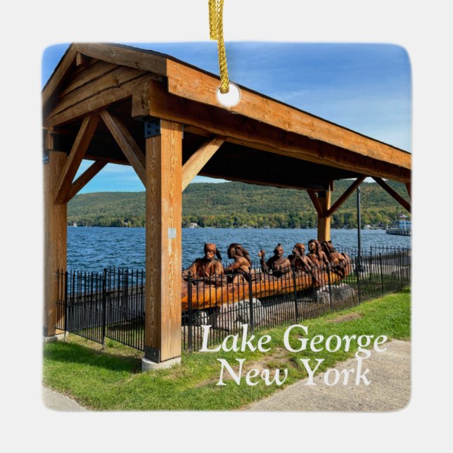 Lake George New York Ceramic Ornament (Front)