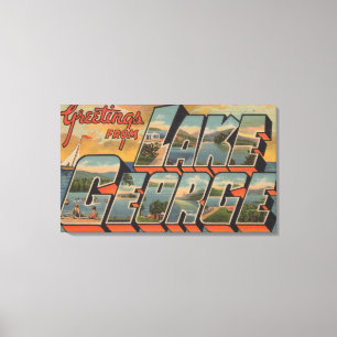 Lake George, New York - Large Letter Scenes Canvas Print