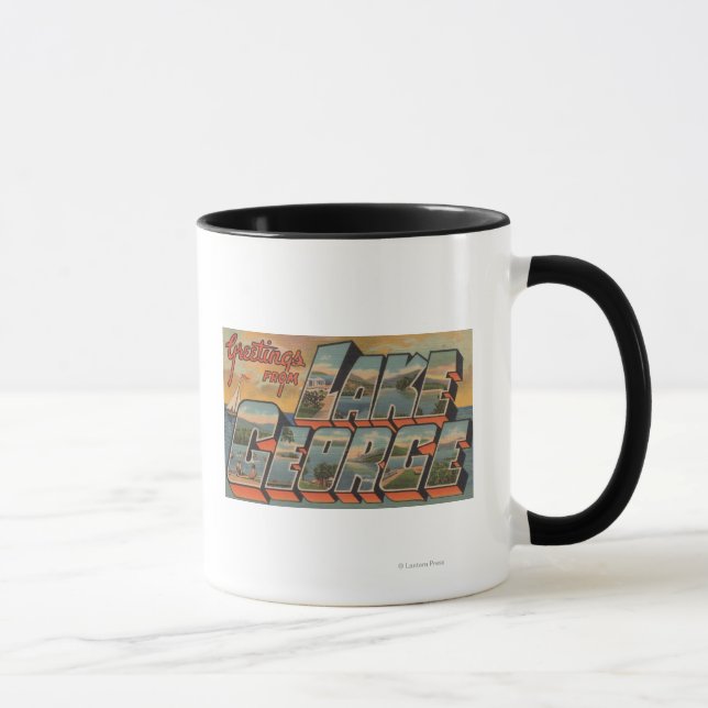 Lake George, New York - Large Letter Scenes Mug (Right)