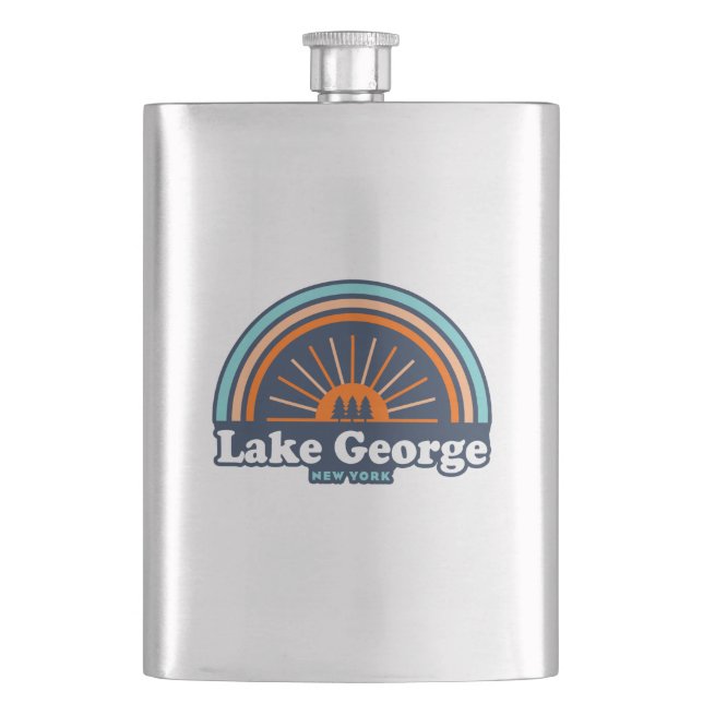 Lake George, New York Rainbow Hip Flask (Front)
