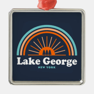 Lake George, New York Rainbow Metal Tree Decoration