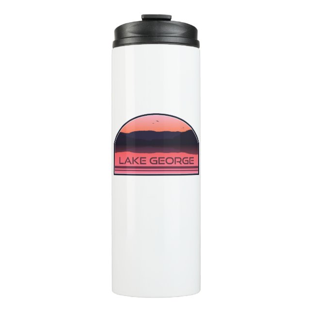Lake George New York Red Sunrise Thermal Tumbler (Front)