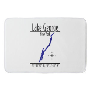 Lake George New York Shoreline Map Coordinates Bath Mat
