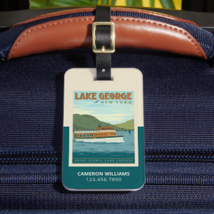 Lake George, New York Vintage Boat Luggage Tag