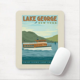 Lake George, New York Vintage Boat Mouse Pad