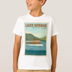 Lake George, New York Vintage Boat T-Shirt