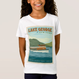 Lake George, New York   Vintage Boat T-Shirt