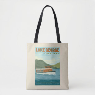 Lake George, New York Vintage Boat Tote Bag
