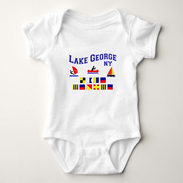 Lake George NY Signal Flags Baby Bodysuit (Front)