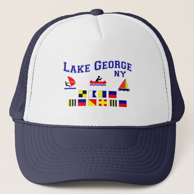Lake George NY Signal Flags Trucker Hat (Front)
